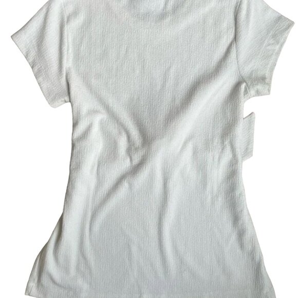 A Pea in The Pod Maternity Tie Top Women's Size Small White Cure Flattering Work - Picture 6 of 9